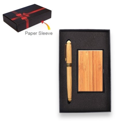 Bamboo Wood Pen Card Holder Gifts
